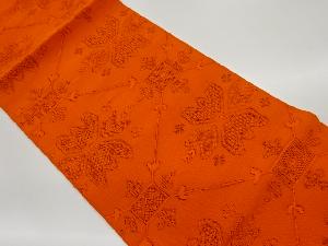 本場筑前博多変わり蜀江文に抽象草花模様織出し名古屋帯